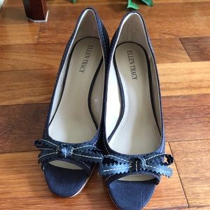 Navy platform shoes